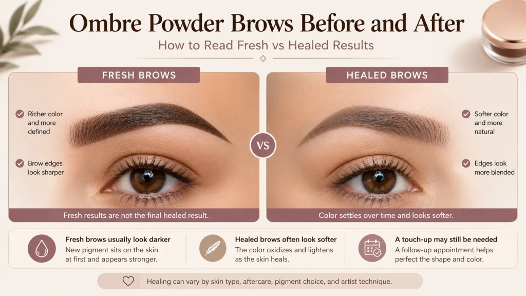 Ombre Powder Brows Before and After