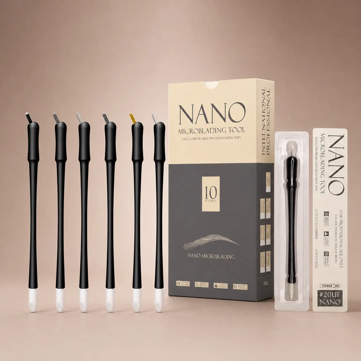 Canetas manuais profissionais para microblading LovBeauty e embalagem para varejo