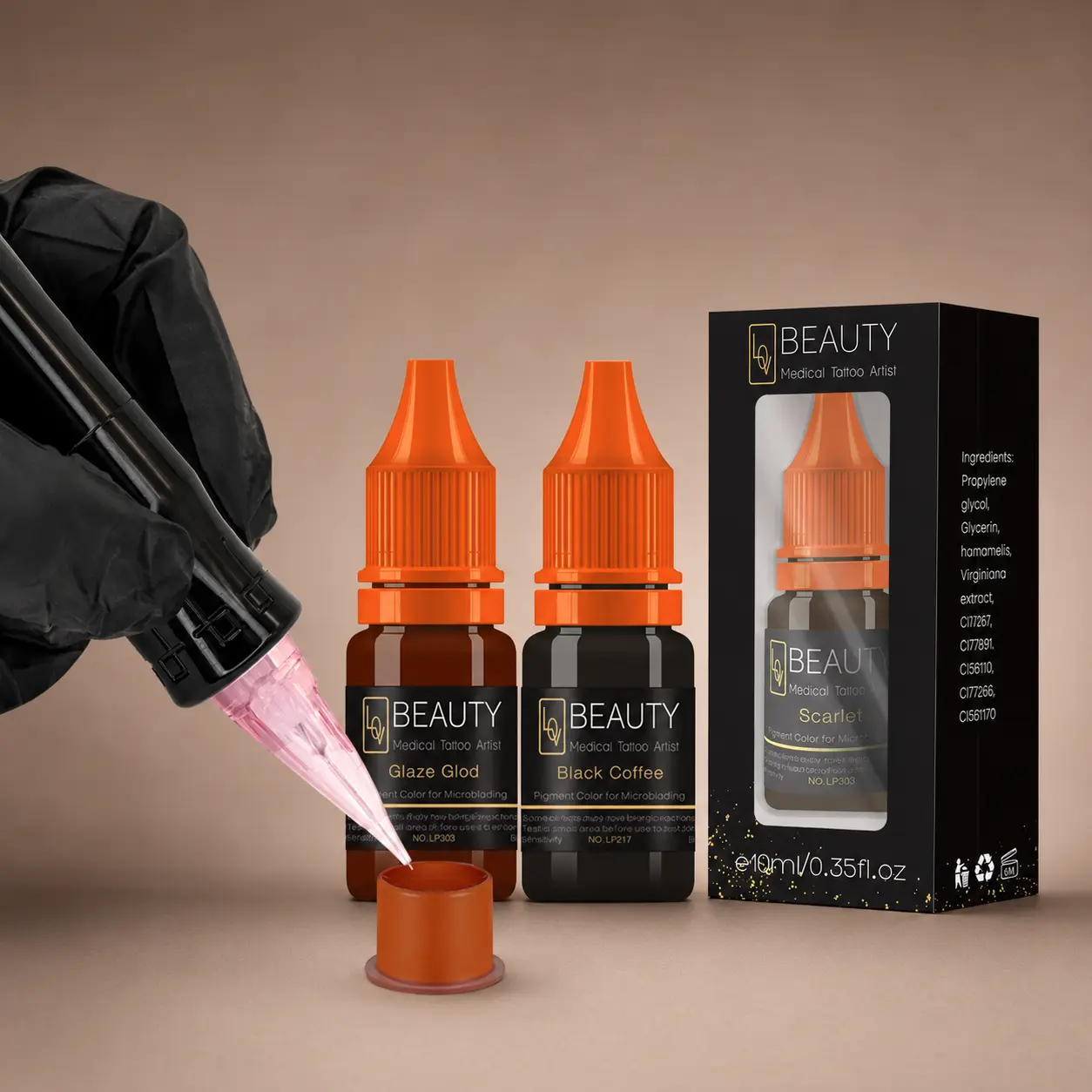 Coleção de pigmentos profissionais para maquiagem permanente LovBeauty